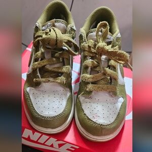Nike Dunks (Olive Green And White)